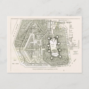 Frankrijk, Plan van de Bastille in 1789 Briefkaart