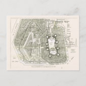 Frankrijk, Plan van de Bastille in 1789 Briefkaart (Voorkant)