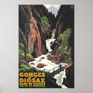 Frankrijk Poster Franse Kunst Les Houches Gorges P
