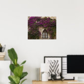 Frankrijk, Provence, Eze. Helder roze Poster (Thuiskantoor)
