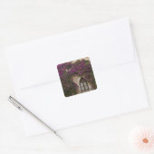 Frankrijk, Provence, Eze. Helder roze Vierkante Sticker (Envelop)