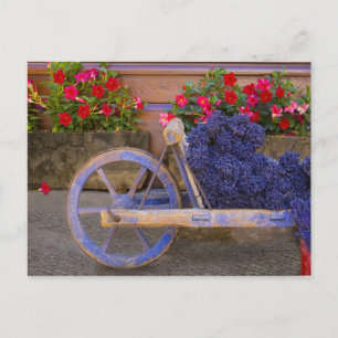 Frankrijk, Provence, Sault. Oude houten kar met Briefkaart