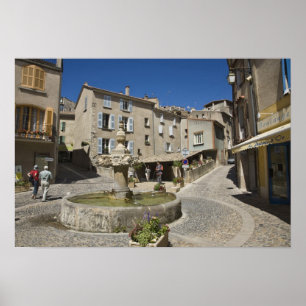 Frankrijk, Provence, Valensole. Toeristen verkenne Poster
