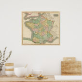 Frankrijk, provincies 2 poster (Keuken)