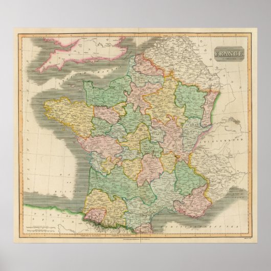 Frankrijk, provincies 2 poster (Voorkant)