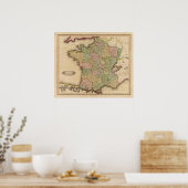 Frankrijk, provincies poster (Keuken)