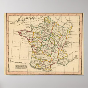 Frankrijk, provincies poster