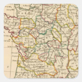 Frankrijk, provincies vierkante sticker (Voorkant)