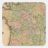 Frankrijk, provincies vierkante sticker (Voorkant)