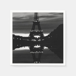 Frankrijk reflectie Eiffeltoren in Parijs 1970 Servetten