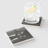 Frankrijk reflectie over de Eiffeltoren in Parijs Stenen Onderzetter (Zijkant)