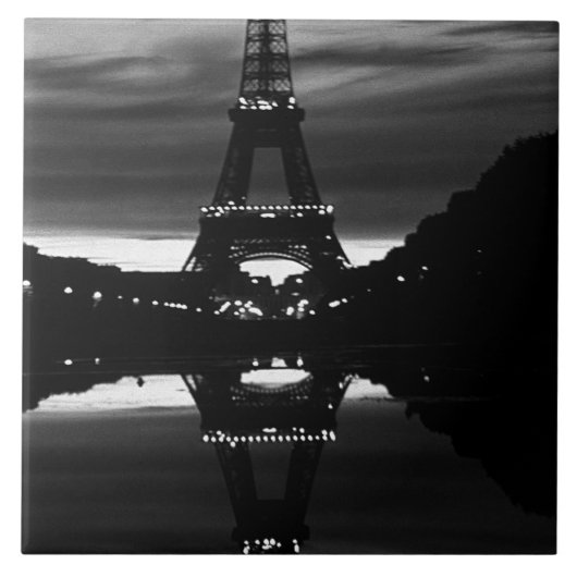  Frankrijk reflectie over de Eiffeltoren in Parijs Tegeltje (Voorkant)