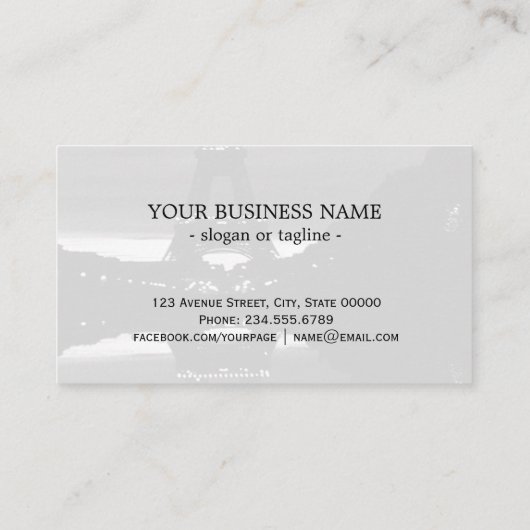 Frankrijk reflectie over de Eiffeltoren in Parijs Visitekaartje (Achterkant)