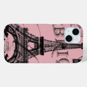 frankrijk reischic roze  parijs eiffeltoren Case-Mate iPhone case (Achterkant (horizontaal))