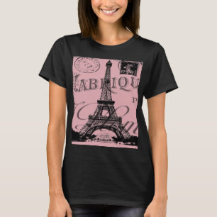 frankrijk reischic roze  parijs eiffeltoren t-shirt