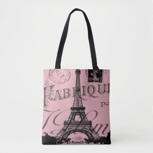 frankrijk reischic roze parijs eiffeltoren tote bag (Voorkant)