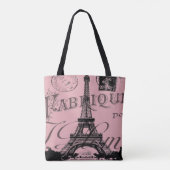 frankrijk reischic roze  parijs eiffeltoren tote bag (Achterkant)