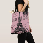 frankrijk reischic roze parijs eiffeltoren tote bag (Dichtbij)