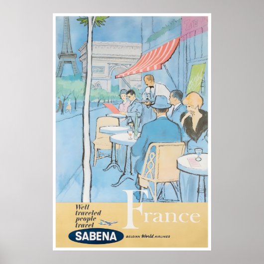 Frankrijk Reisposter Franse Kunst Sabena Print (Voorkant)