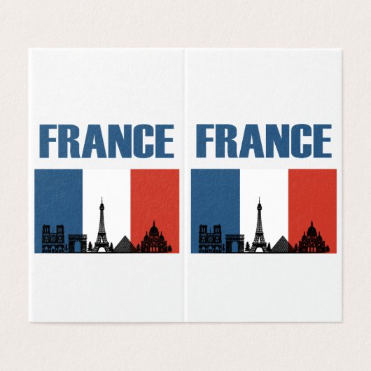 Frankrijk Reizen - Stadsgezicht Parijs Franse Vlag Kaart (Buitenkant ongevouwen)