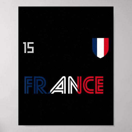 Frankrijk Retro Voetbal Franse Vlag Poster (Voorkant)