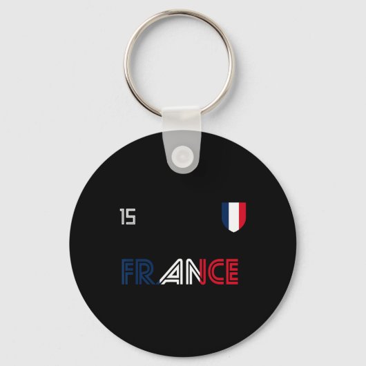 Frankrijk Retro Voetbal Franse Vlag Sleutelhanger (Voorkant)