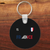 Frankrijk Retro Voetbal Franse Vlag Sleutelhanger (Voorkant)