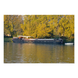 Frankrijk, Rhône rivier, nabij Avignon, schip lang Foto Afdruk