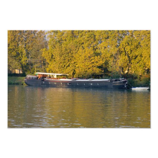 Frankrijk, Rhône rivier, nabij Avignon, schip lang Foto Afdruk (Voorkant)