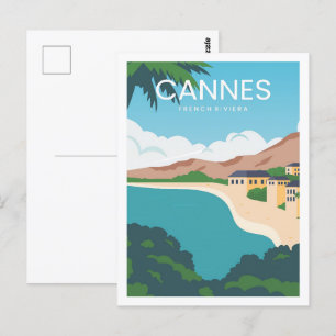 Frankrijk Riviera Cannes Travel Place Illustratie Briefkaart