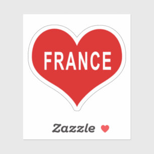 FRANKRIJK Rode Hart Vinyl Sticker