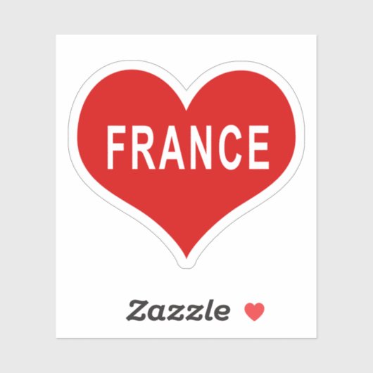FRANKRIJK Rode Hart Vinyl Sticker (Vel)