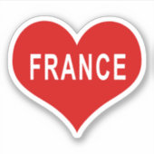FRANKRIJK Rode Hart Vinyl Sticker (Voorkant)