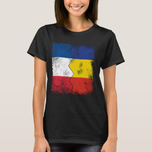 Frankrijk Roemenië vlaggen half Roemeense Franse w T-shirt