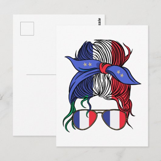 Frankrijk rommelig broodje met Franse vlag Briefkaart (Voorkant / Achterkant)
