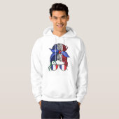 Frankrijk rommelig broodje met Franse vlag Hoodie (Voorkant volledig)