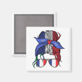 Frankrijk rommelig broodje met Franse vlag Magneet (Voorkant / Achterkant)