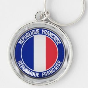 Frankrijk Rond Embleem Sleutelhanger