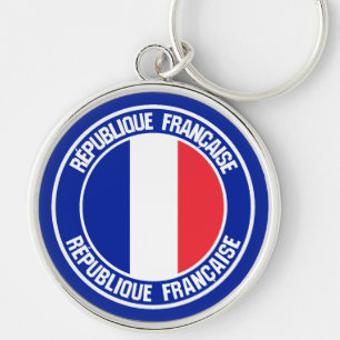 Frankrijk Rond Embleem Sleutelhanger