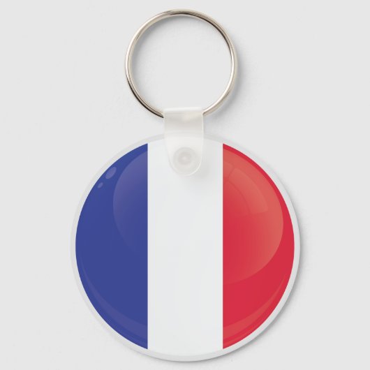 Frankrijk  Rond Icon Vlag Sleutelhanger (Voorkant)