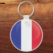 Frankrijk  Rond Icon Vlag Sleutelhanger (Achterkant)