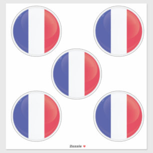Frankrijk  Rond Icon Vlag Sticker