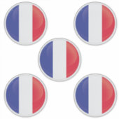 Frankrijk  Rond Icon Vlag Sticker (Voorkant)