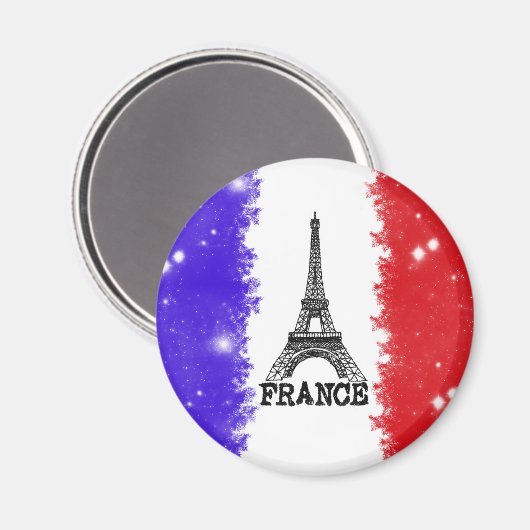 Frankrijk ronde magneet (Voorkant / Achterkant)
