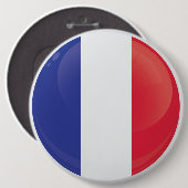 Frankrijk Ronde pictogram vlag Button 6,0 Cm (Voorkant /achterkant)