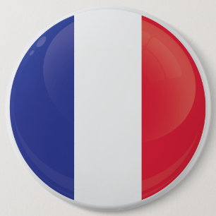 Frankrijk Ronde pictogram vlag Button 6,0 Cm