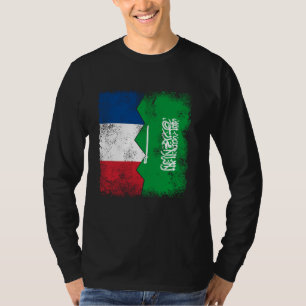 Frankrijk Saoedi-Arabië vlaggen half Saudische Fra T-shirt