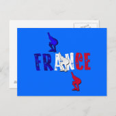 Frankrijk schaatsers ijsbaan geschenken briefkaart (Voorkant / Achterkant)