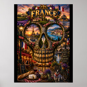 Frankrijk Schedel Kunstprint State of Mind Poster