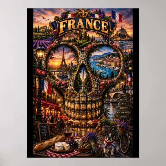 Frankrijk Schedel Kunstprint | State of Mind Poster (Voorkant)